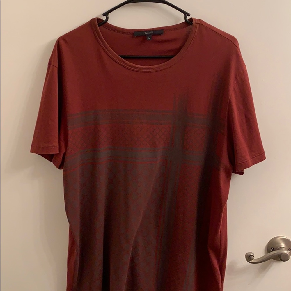 Men’s rust color Gucci T-shirt with printed logo